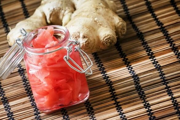Pickled ginger root to increase potency