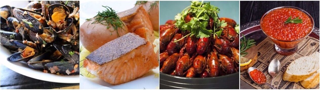 Fish, caviar and seafood to increase male potency